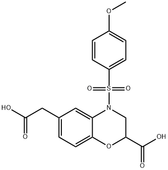 6-(CARBOXYMETHYL)-4-[(4-METHOXYPHENYL)SULFONYL]-3,4-DIHYDRO-2H-1,4-BENZOXAZINE-2-CARBOXYLIC ACID Struktur