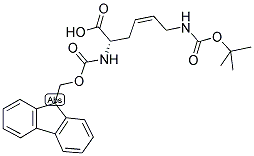 (S)-N-ALPHA-9-FLUORENYLMETHYLOXYCARBONYL-N-EPSILON-T-BUTYLOXYCARBONYL-2,6-DIAMINO-Z-HEX-4-ENCARBOXYLIC ACID Struktur