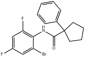 N-(6-BROMO-2,4-DIFLUOROPHENYL)(PHENYLCYCLOPENTYL)FORMAMIDE Struktur