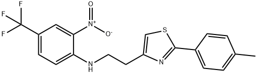 N-(2-[2-(4-METHYLPHENYL)-1,3-THIAZOL-4-YL]ETHYL)-2-NITRO-4-(TRIFLUOROMETHYL)ANILINE Struktur