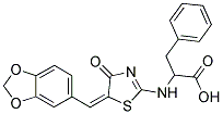 2-((5-[(E)-1,3-BENZODIOXOL-5-YLMETHYLIDENE]-4-OXO-4,5-DIHYDRO-1,3-THIAZOL-2-YL)AMINO)-3-PHENYLPROPANOIC ACID Struktur