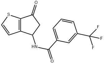 N-(6-OXO-5,6-DIHYDRO-4H-CYCLOPENTA[B]THIOPHEN-4-YL)-3-(TRIFLUOROMETHYL)BENZENECARBOXAMIDE Struktur