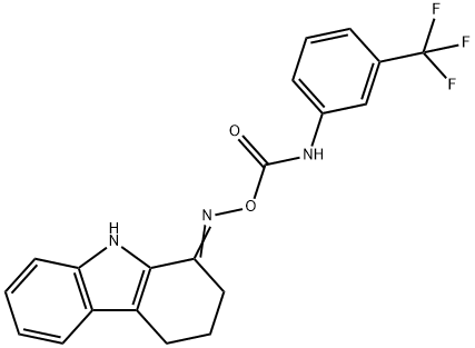 1-[(([3-(TRIFLUOROMETHYL)ANILINO]CARBONYL)OXY)IMINO]-2,3,4,9-TETRAHYDRO-1H-CARBAZOLE Struktur