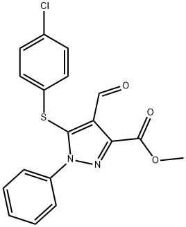 METHYL 5-[(4-CHLOROPHENYL)SULFANYL]-4-FORMYL-1-PHENYL-1H-PYRAZOLE-3-CARBOXYLATE Struktur