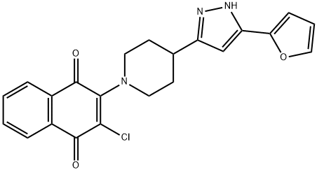 2-CHLORO-3-(4-[5-(2-FURYL)-1H-PYRAZOL-3-YL]PIPERIDINO)NAPHTHOQUINONE Struktur