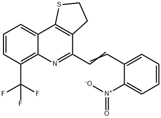 4-[(E)-2-(2-NITROPHENYL)ETHENYL]-6-(TRIFLUOROMETHYL)-2,3-DIHYDROTHIENO[3,2-C]QUINOLINE Struktur