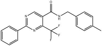 N-(4-METHYLBENZYL)-2-PHENYL-4-(TRIFLUOROMETHYL)-5-PYRIMIDINECARBOXAMIDE Struktur