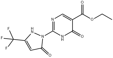 ETHYL 6-OXO-2-[5-OXO-3-(TRIFLUOROMETHYL)-2,5-DIHYDRO-1H-PYRAZOL-1-YL]-1,6-DIHYDRO-5-PYRIMIDINECARBOXYLATE Struktur