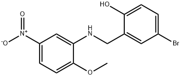 4-BROMO-2-[(2-METHOXY-5-NITROANILINO)METHYL]BENZENOL Struktur