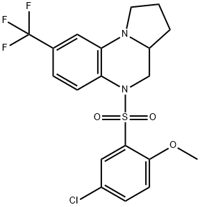 4-CHLORO-2-([8-(TRIFLUOROMETHYL)-2,3,3A,4-TETRAHYDROPYRROLO[1,2-A]QUINOXALIN-5(1H)-YL]SULFONYL)PHENYL METHYL ETHER Struktur