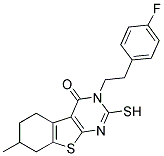 3-[2-(4-FLUORO-PHENYL)-ETHYL]-2-MERCAPTO-7-METHYL-5,6,7,8-TETRAHYDRO-3H-BENZO[4,5]THIENO[2,3-D]PYRIMIDIN-4-ONE Struktur