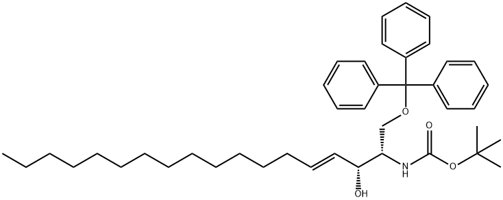 (2S,3R,4E)-2-TERT-BUTYLOXYCARBONYLAMINO-1-TRIPHENYLMETHYLOXY-4-OCTADECEN-2-OL Struktur