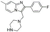 2-(4-FLUORO-PHENYL)-7-METHYL-3-PIPERAZIN-1-YLMETHYL-IMIDAZO[1,2-A]PYRIDINE Struktur