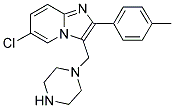 6-CHLORO-3-PIPERAZIN-1-YLMETHYL-2-P-TOLYL-IMIDAZO[1,2-A]PYRIDINE Struktur