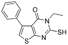 3-ETHYL-2-MERCAPTO-5-PHENYL-3H-THIENO[2,3-D]PYRIMIDIN-4-ONE Struktur