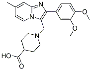 1-[2-(3,4-DIMETHOXY-PHENYL)-7-METHYL-IMIDAZO[1,2-A]PYRIDIN-3-YLMETHYL]-PIPERIDINE-4-CARBOXYLIC ACID Struktur