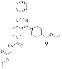 1-[6-(ETHOXYCARBONYLMETHYL-CARBAMOYL)-2-PYRIDIN-2-YL-5,6,7,8-TETRAHYDRO-PYRIDO[4,3-D]PYRIMIDIN-4-YL]-PIPERIDINE-4-CARBOXYLIC ACID ETHYL ESTER Struktur