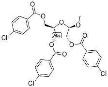 METHYL 2,3,5-TRI-O-P-CHLOROBENZOYL-BETA-D-RIBOFURANOSIDE Struktur