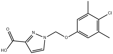 1-(4-CHLORO-3,5-DIMETHYL-PHENOXYMETHYL)-1 H-PYRAZOLE-3-CARBOXYLIC ACID Struktur