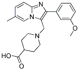 1-[2-(3-METHOXY-PHENYL)-6-METHYL-IMIDAZO[1,2-A]PYRIDIN-3-YLMETHYL]-PIPERIDINE-4-CARBOXYLIC ACID Struktur