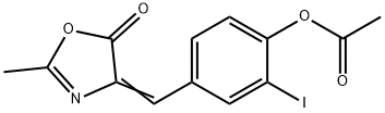 4-(4-ACETOXY-3-IODOBENZAL)-2-METHYL-5-OXAZOLONE Struktur