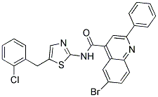 6-BROMO-N-[5-(2-CHLOROBENZYL)-1,3-THIAZOL-2-YL]-2-PHENYLQUINOLINE-4-CARBOXAMIDE Struktur