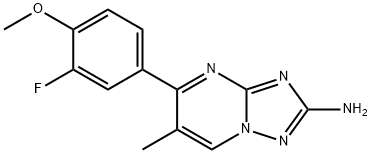 5-(3-FLUORO-4-METHOXYPHENYL)-6-METHYL[1,2,4]TRIAZOLO[1,5-A]PYRIMIDIN-2-AMINE Struktur