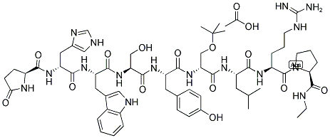 GLP-D-HIS-TRP-SER-TYR-D-SER(TBU)-LEU-ARG-PRO-NHET ACETATE Struktur