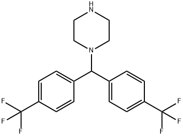 1-(BIS[4-(TRIFLUOROMETHYL)PHENYL]METHYL)PIPERAZINE Struktur