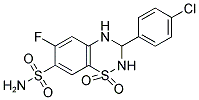 2-(4-CHLOROPHENYL)-7-FLUORO-4,4-DIOXO-1,2,3-TRIHYDRO-4-THIAQUINAZOLINE-6-SULFONAMIDE Struktur