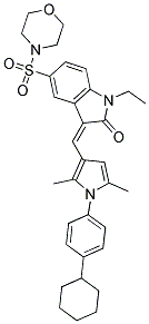 (Z)-3-((1-(4-CYCLOHEXYLPHENYL)-2,5-DIMETHYL-1H-PYRROL-3-YL)METHYLENE)-1-ETHYL-5-(MORPHOLINOSULFONYL)INDOLIN-2-ONE Struktur