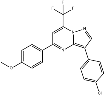 3-(4-CHLOROPHENYL)-5-(4-METHOXYPHENYL)-7-(TRIFLUOROMETHYL)PYRAZOLO[1,5-A]PYRIMIDINE Structure