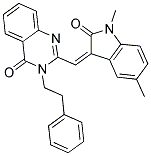 2-[(1,5-DIMETHYL-2-OXO-1,2-DIHYDRO-3H-INDOL-3-YLIDENE)METHYL]-3-PHENETHYL-4(3H)-QUINAZOLINONE Struktur