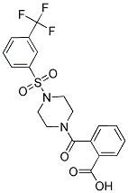 2-[(4-[[3-(TRIFLUOROMETHYL)PHENYL]SULFONYL]PIPERAZIN-1-YL)CARBONYL]BENZOIC ACID Struktur