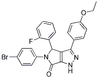 5-(4-BROMOPHENYL)-3-(4-ETHOXYPHENYL)-4-(2-FLUOROPHENYL)-4,5-DIHYDROPYRROLO[3,4-C]PYRAZOL-6(1H)-ONE Struktur