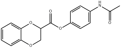 4-(ACETYLAMINO)PHENYL 2,3-DIHYDRO-1,4-BENZODIOXINE-2-CARBOXYLATE Struktur