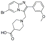 1-[6-BROMO-2-(3-METHOXY-PHENYL)-IMIDAZO[1,2-A]-PYRIDIN-3-YLMETHYL]-PIPERIDINE-4-CARBOXYLIC ACID Struktur