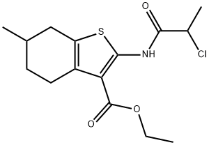 2-(2-CHLORO-PROPIONYLAMINO)-6-METHYL-4,5,6,7-TETRAHYDRO-BENZO[B]THIOPHENE-3-CARBOXYLIC ACID ETHYL ESTER Struktur