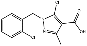 5-CHLORO-1-(2-CHLOROBENZYL)-3-METHYL-1H-PYRAZOLE-4-CARBOXYLIC ACID Struktur