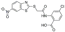 4-CHLORO-2-(([(6-NITRO-1,3-BENZOTHIAZOL-2-YL)THIO]ACETYL)AMINO)BENZOIC ACID Struktur