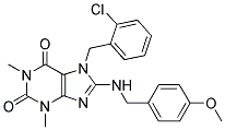 7-(2-CHLOROBENZYL)-8-(4-METHOXYBENZYLAMINO)-1,3-DIMETHYL-1H-PURINE-2,6(3H,7H)-DIONE Struktur