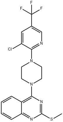 4-(4-[3-CHLORO-5-(TRIFLUOROMETHYL)-2-PYRIDINYL]PIPERAZINO)-2-(METHYLSULFANYL)QUINAZOLINE Struktur