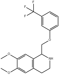 6,7-DIMETHOXY-1-([3-(TRIFLUOROMETHYL)PHENOXY]METHYL)-1,2,3,4-TETRAHYDROISOQUINOLINE Struktur