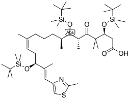 (3S,6R,7S,8S,12Z,15S,16E)-3,7,15-TRIS-([TERT-BUTYL(DIMETHYL)SILYL]OXY)-4,4,6,8,12,16-HEXAMETHYL-17-(2-METHYL-1,3-THIAZOL-4-YL)-5-OXO-HEPTADECA-12,16-DIENOIC ACID Struktur