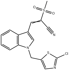 (E)-3-(1-[(2-CHLORO-1,3-THIAZOL-5-YL)METHYL]-1H-INDOL-3-YL)-2-(METHYLSULFONYL)-2-PROPENENITRILE Struktur