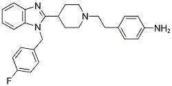 4-(2-(4-[1-(4-FLUORO-BENZYL)-1H-BENZOIMIDAZOL-2-YL]-PIPERIDIN-1-YL)-ETHYL)-PHENYLAMINE Struktur