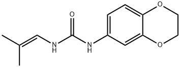 N-(2,3-DIHYDRO-1,4-BENZODIOXIN-6-YL)-N'-(2-METHYL-1-PROPENYL)UREA Struktur