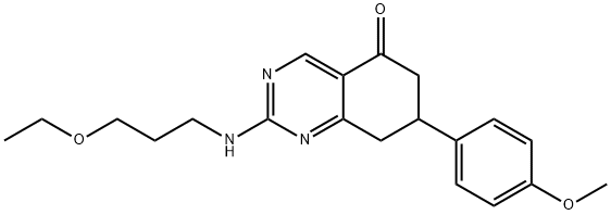 2-(3-ETHOXYPROPYLAMINO)-7-(4-METHOXYPHENYL)-7,8-DIHYDROQUINAZOLIN-5(6H)-ONE Struktur