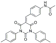 N-(4-((3,5-BIS(4-METHYLPHENYL)-2,4,6-TRIOXO-3,5-DIAZAPERHYDROINYLIDENE)METHYL)PHENYL)ETHANAMIDE Struktur