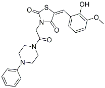 (E)-5-(2-HYDROXY-3-METHOXYBENZYLIDENE)-3-(2-OXO-2-(4-PHENYLPIPERAZIN-1-YL)ETHYL)THIAZOLIDINE-2,4-DIONE Struktur